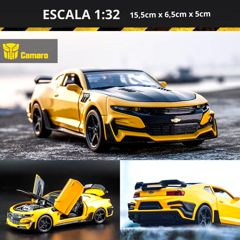 Miniatura Camaro Chevrolet Metal Escala 1:32 Pullback Com Som e Luz Dianteira e Traseira