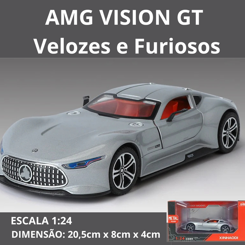 Miniatura, AMG Vision GT Metal Escala 1:24 Com Som, Luz e Buzina