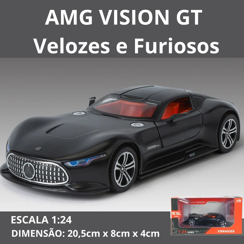 Miniatura, AMG Vision GT Metal Escala 1:24 Com Som, Luz e Buzina