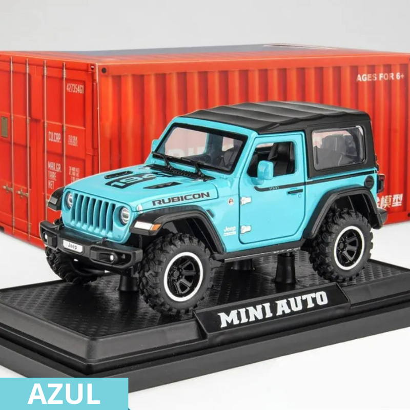 Miniatura Off-Road 7 portas Metal Wrangler Diecast Toy Escala 1:32, Som e luz, portas abertas