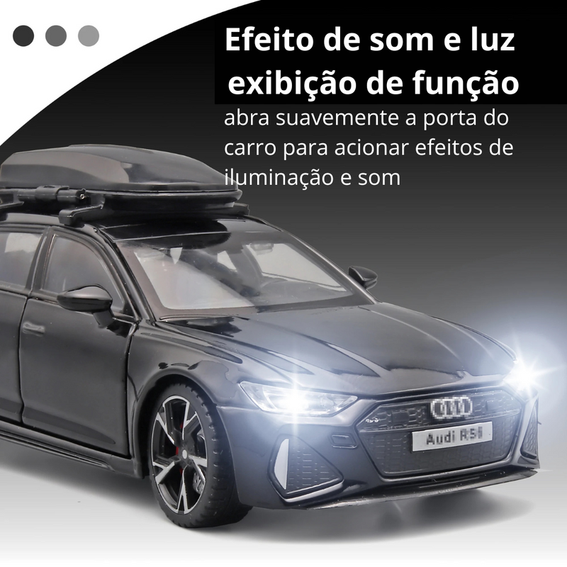 Miniatura Audi Sport Avant  Modelo RS6 Metal, Escala 1:32 Com Som e Luz