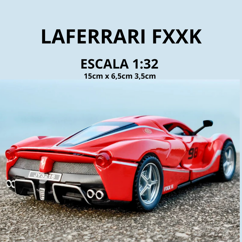 Miniatura LaFerrari FXXK Carro de liga Die Cast Toy  Modelo Pull Back Escala 1:32, Som e Luz