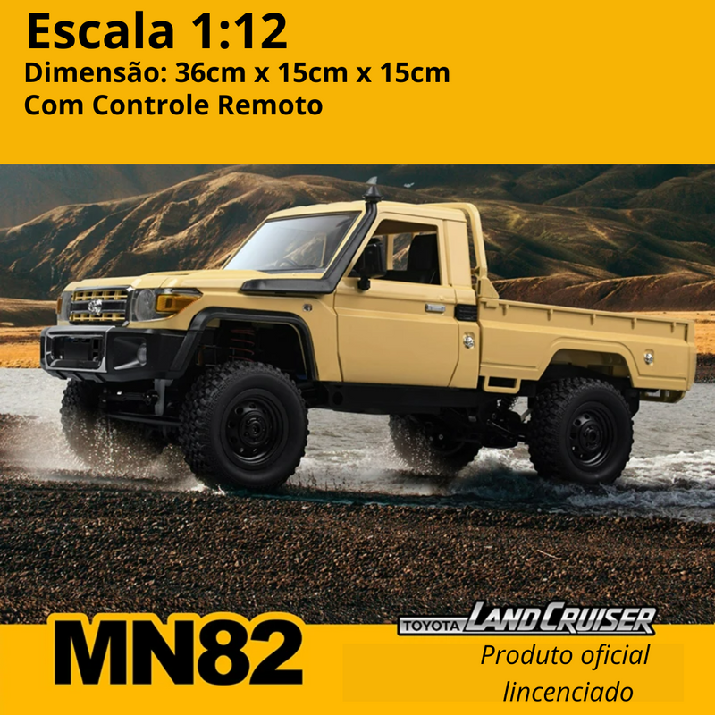 Brinquedo Toyota Land Cruiser 1979 Controle Remoto Escala 1:12 Com Luzes LED