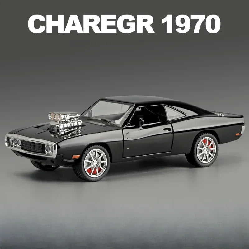 Miniatura Dodge Charger 1970 Metal Velozes e Furiosos 7 Escala 1:24 com Som e Luz