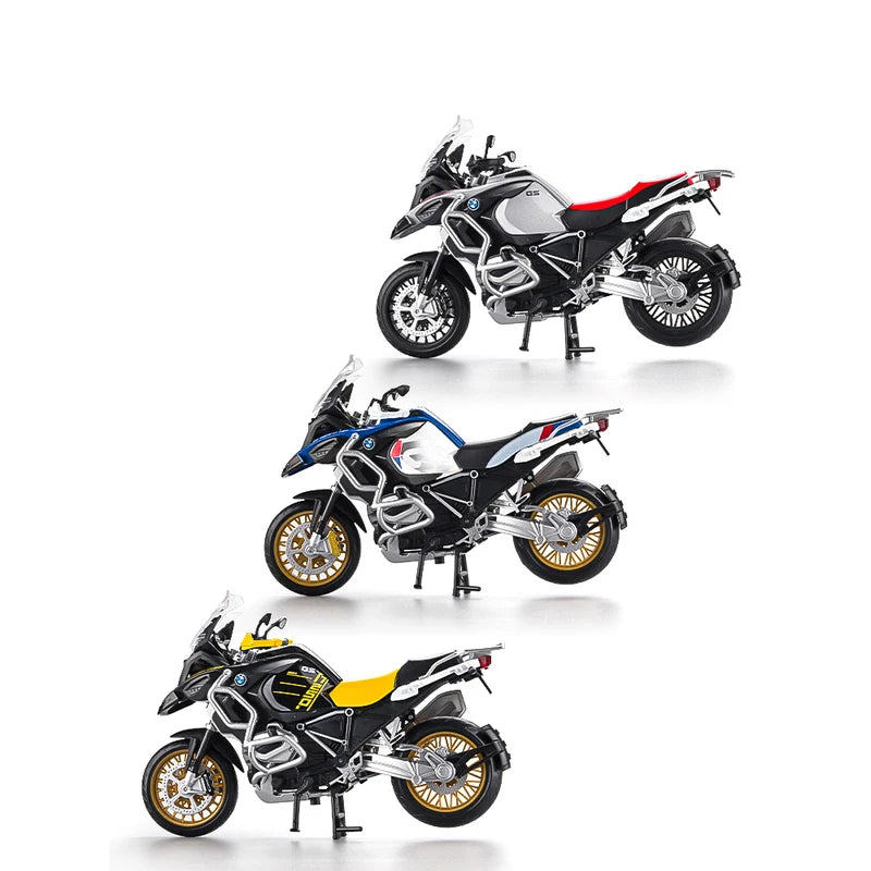 Miniatura Moto BMW R1250GS ADV Metal Escala 1:12 Com Som e Luz