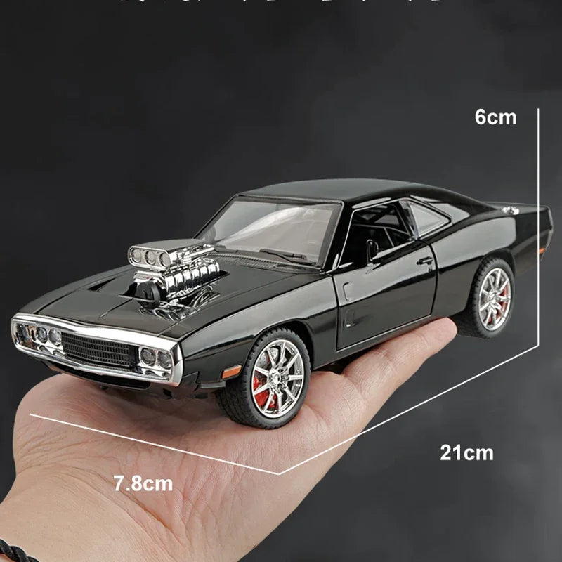 Miniatura Dodge Charger 1970 Metal Velozes e Furiosos 7 Escala 1:24 com Som e Luz