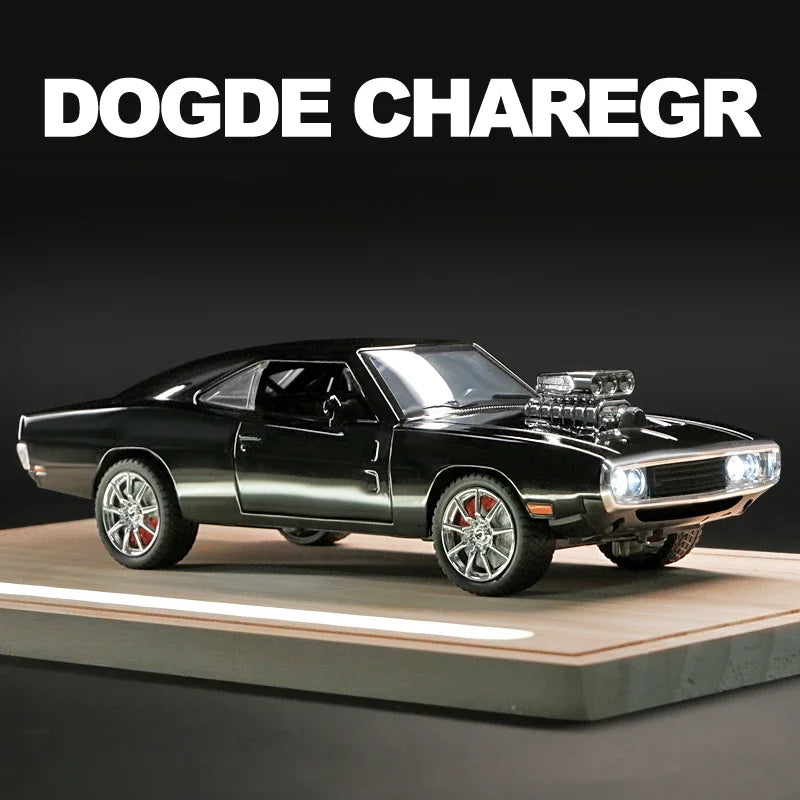 Miniatura Dodge Charger 1970 Metal Velozes e Furiosos 7 Escala 1:24 com Som e Luz