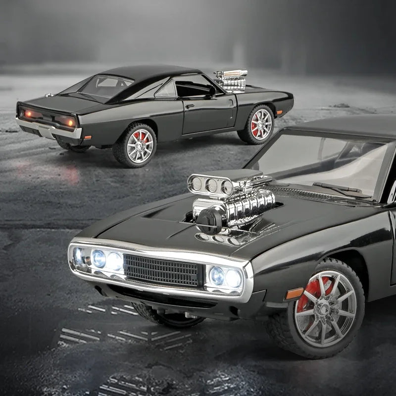 Miniatura Dodge Charger 1970 Metal Velozes e Furiosos 7 Escala 1:24 com Som e Luz