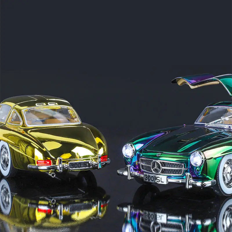 Miniatura Benzs 300SL Escala 1:24 Diecast Metal Com Som e Luz