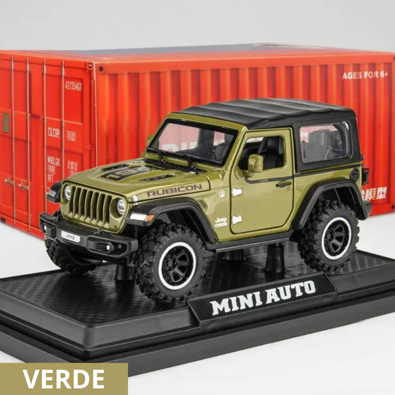 Miniatura Off-Road 7 portas Metal Wrangler Diecast Toy Escala 1:32, Som e luz, portas abertas