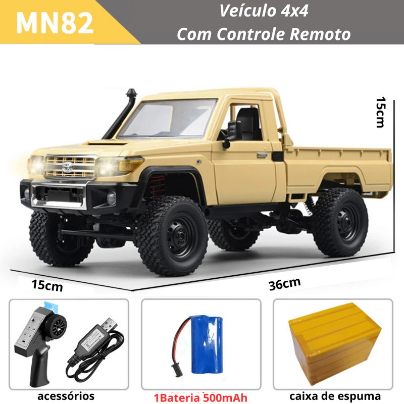 Brinquedo Toyota Land Cruiser 1979 Controle Remoto Escala 1:12 Com Luzes LED