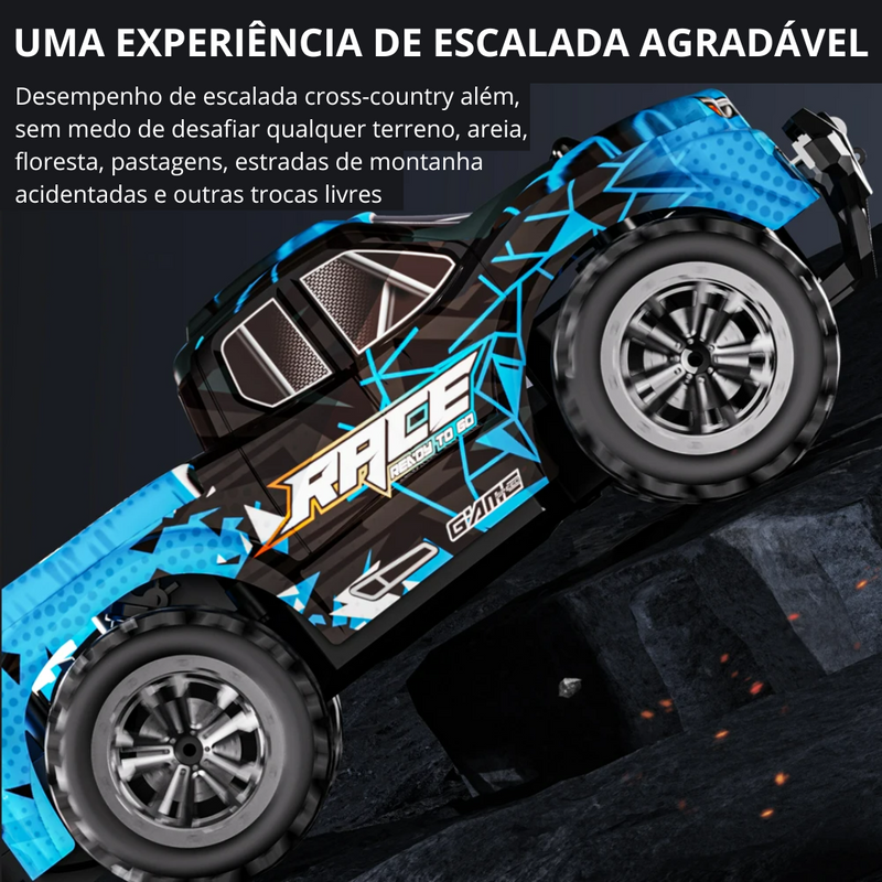 Brinquedo Carro Off-Road KF23 2.4G RC Com Luz LED 2WD KF24 Controle Remoto Escala 1:20