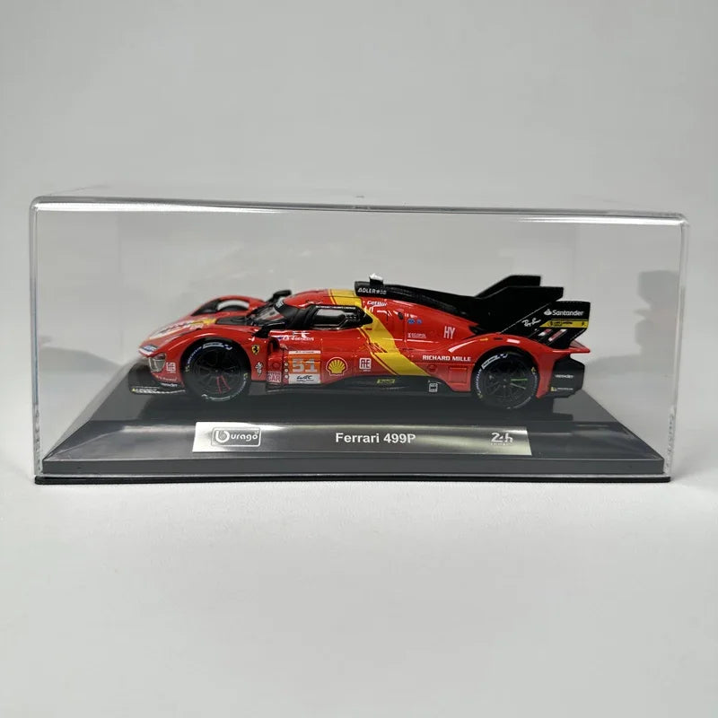 Miniatura Ferrari 499P Rally Champion, Porsche 963 BWM M Hybird V8, Lamborghini SC63 Die Cast Car Model