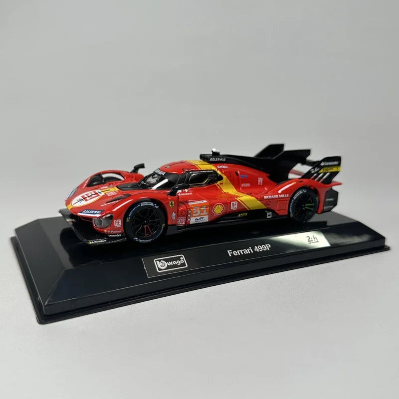 Miniatura Ferrari 499P Rally Champion, Porsche 963 BWM M Hybird V8, Lamborghini SC63 Die Cast Car Model