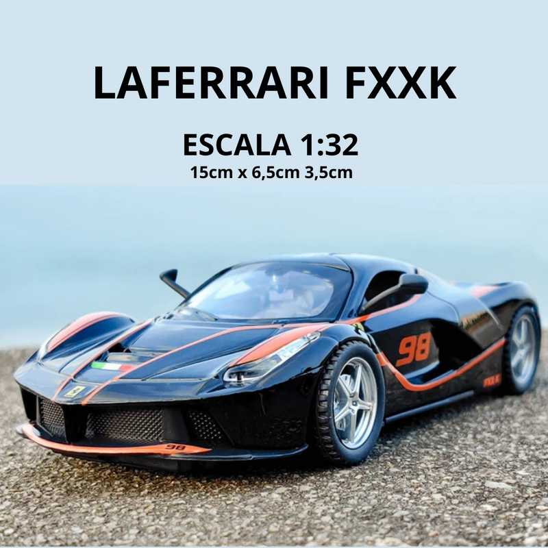 Miniatura LaFerrari FXXK Carro de liga Die Cast Toy  Modelo Pull Back Escala 1:32, Som e Luz