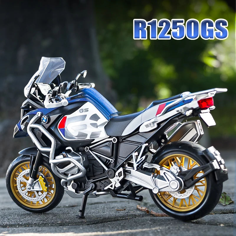 Miniatura Moto BMW R1250GS ADV Metal Escala 1:12 Com Som e Luz