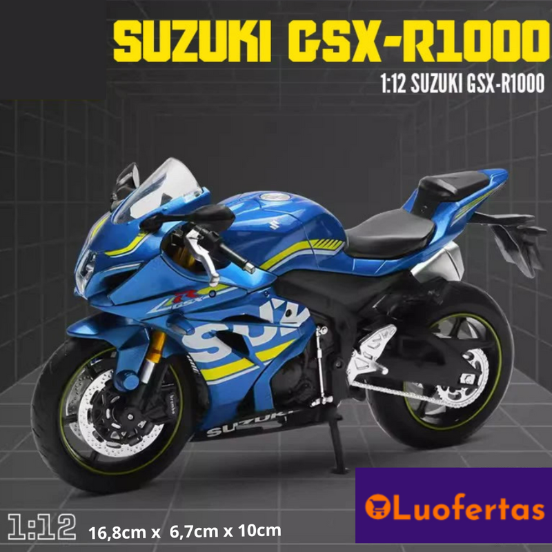 Miniatura Moto Suzuki Metal GXS-R1000 Escala 1:12 - Coleção Original