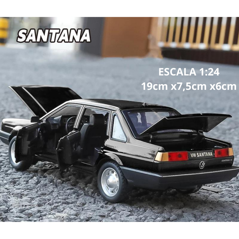 Miniatura Santana Volkswagen Metal Diecast Escala 1:24, Com Som e Luz