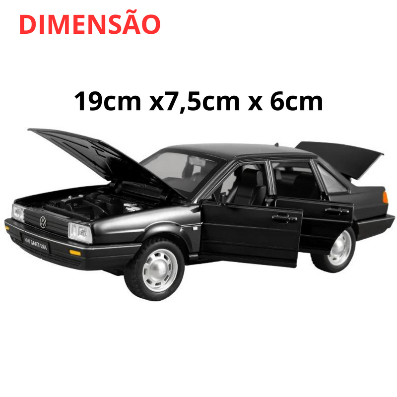 Miniatura Santana Volkswagen Metal Diecast Escala 1:24, Com Som e Luz